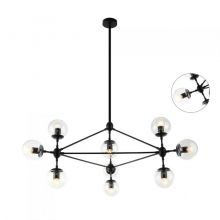 Bao lampa wisząca 10x40W E27 230V czarna/transparentny klosz
